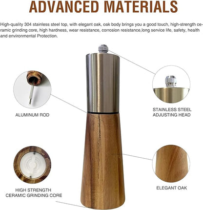 Wood/Champagne Gold Salt & Pepper Set