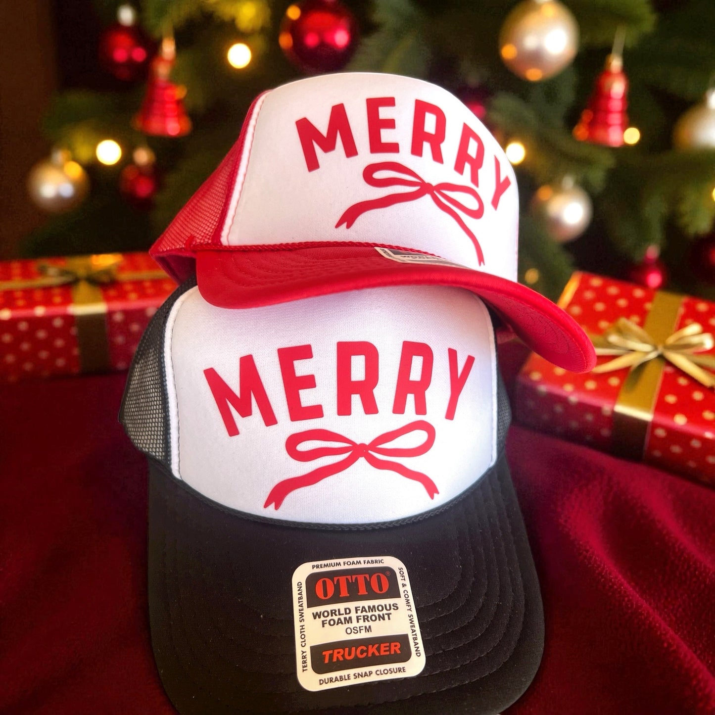Merry with Bow Trucker Hat