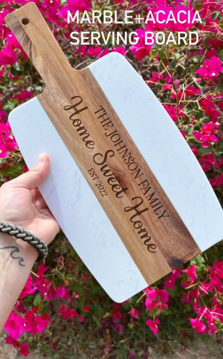 Acacia & Acopa Marble Cutting Board