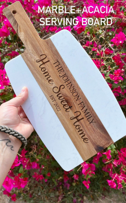 Acacia & Acopa Marble Cutting Board